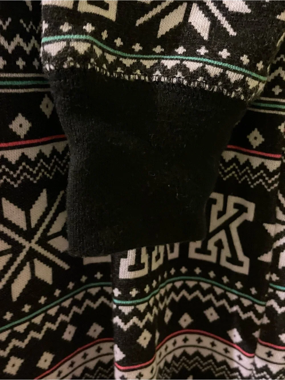 VS. PINK holiday fair isle onsie with Sherpa hood X-small EUC